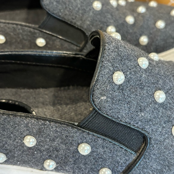 Michael Kors Keaton slip-on gray flannel slip pearl embellished loafers size 6.5 - Picture 10 of 10